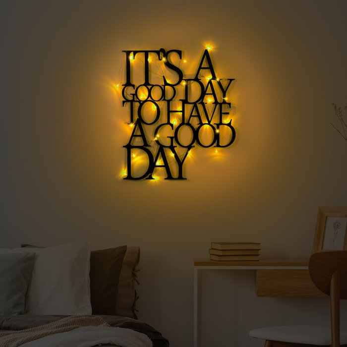 Wallity Its A Good Day To Have A Good Day 187 - Accesorio de Pared Metálico con LED